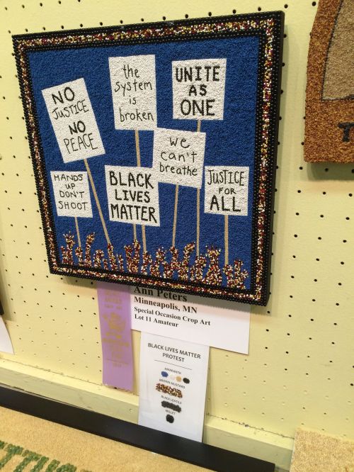 As usual, many of this year's  crop art entries reflect political issues.