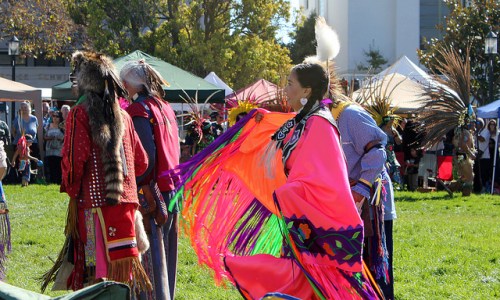 Photo of 2012 Indigenous Peoples Day celebration in Berkeley by Quinn Dombrowski, published under Creative Commons license.